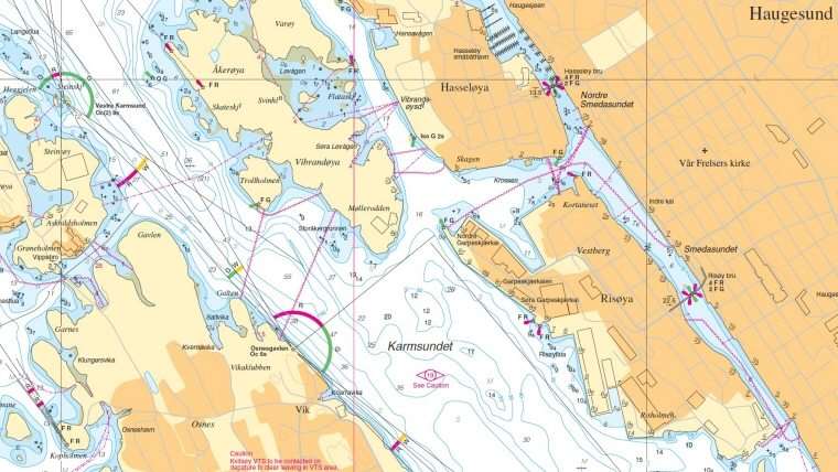Sjøkart Karmsund Havn. FOTO: Kystverket
